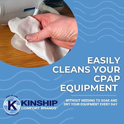 Hand cleaning CPAP equipment with cloth