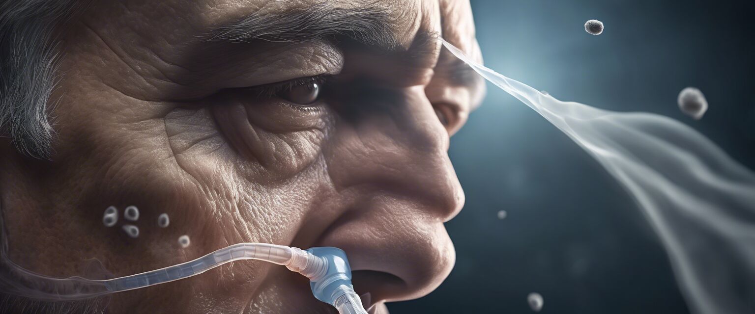 Nasal congestion and sleep apnea concept