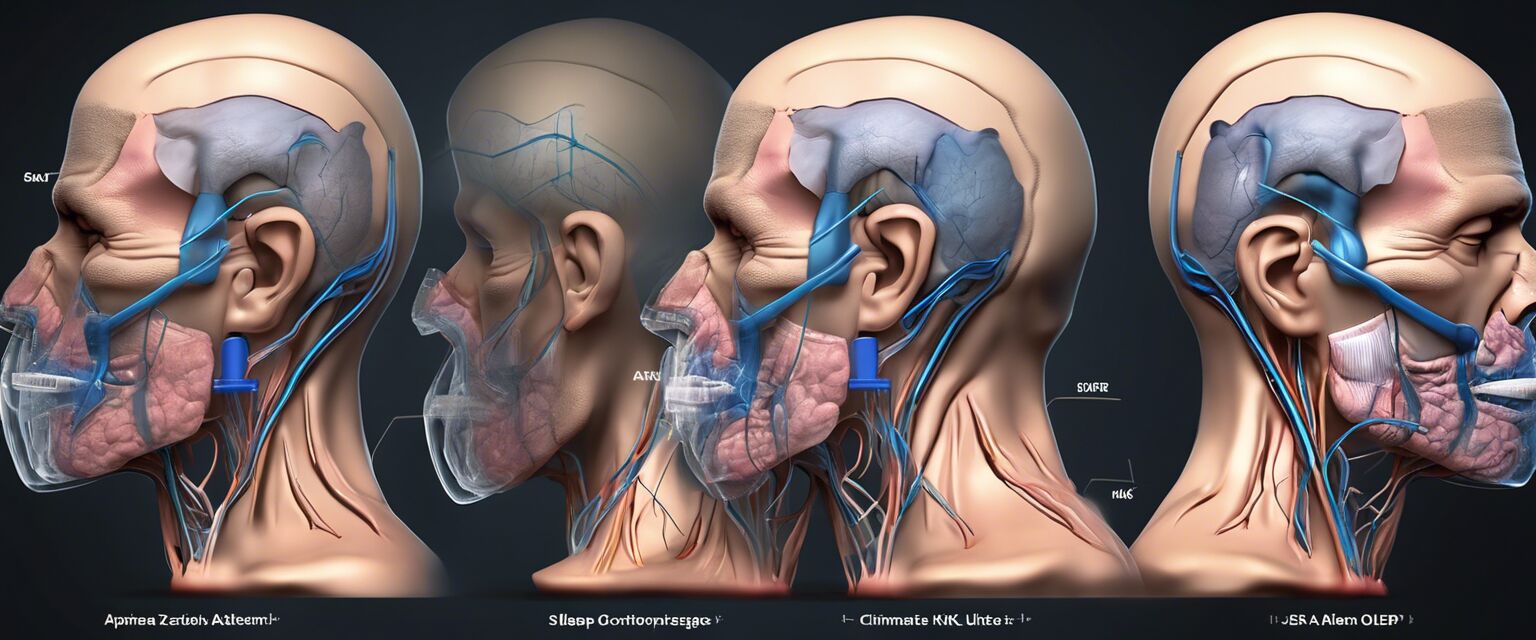 Sleep apnea illustration showing affected areas